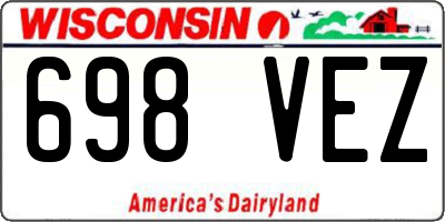 WI license plate 698VEZ