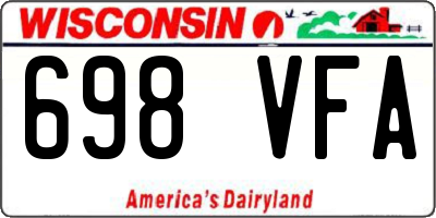 WI license plate 698VFA