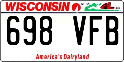 WI license plate 698VFB