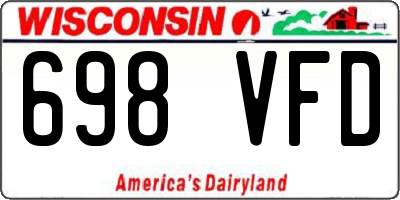 WI license plate 698VFD