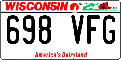 WI license plate 698VFG