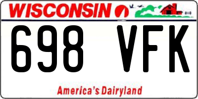 WI license plate 698VFK