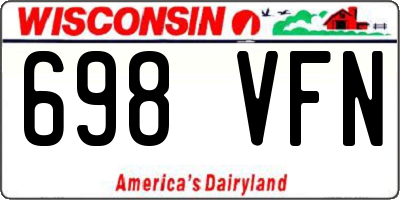 WI license plate 698VFN