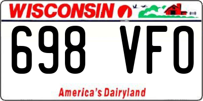 WI license plate 698VFO