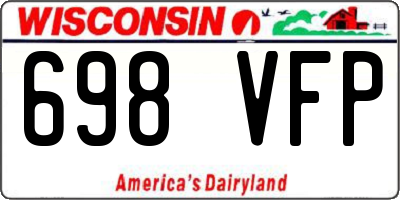 WI license plate 698VFP