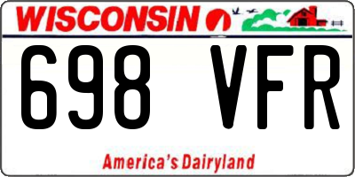 WI license plate 698VFR