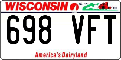 WI license plate 698VFT