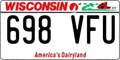 WI license plate 698VFU