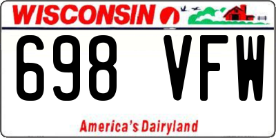 WI license plate 698VFW