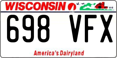 WI license plate 698VFX