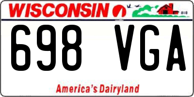 WI license plate 698VGA