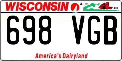 WI license plate 698VGB