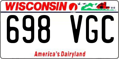 WI license plate 698VGC