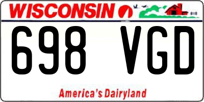 WI license plate 698VGD