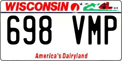 WI license plate 698VMP