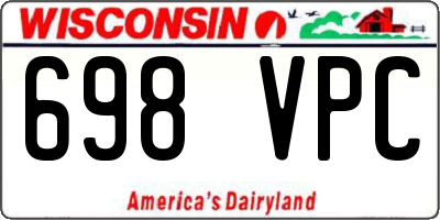 WI license plate 698VPC