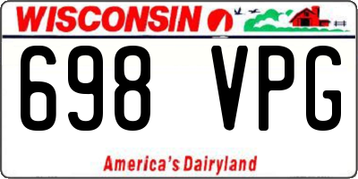 WI license plate 698VPG