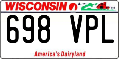 WI license plate 698VPL