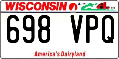 WI license plate 698VPQ