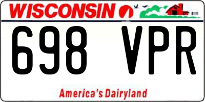 WI license plate 698VPR