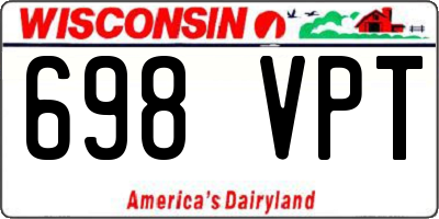 WI license plate 698VPT