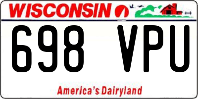 WI license plate 698VPU