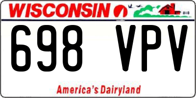 WI license plate 698VPV