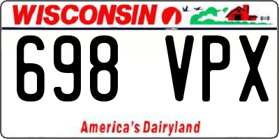 WI license plate 698VPX