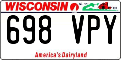 WI license plate 698VPY