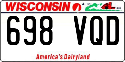 WI license plate 698VQD