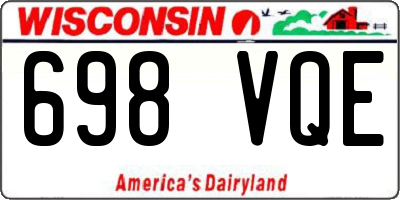 WI license plate 698VQE