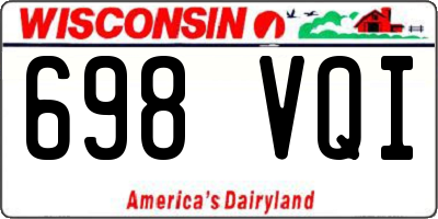 WI license plate 698VQI