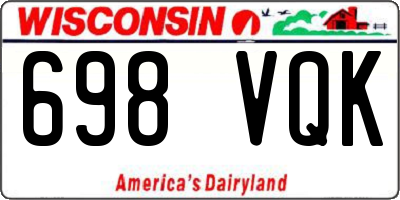 WI license plate 698VQK