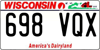 WI license plate 698VQX