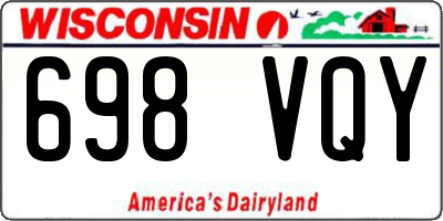 WI license plate 698VQY