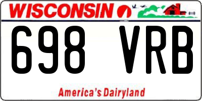 WI license plate 698VRB