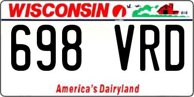 WI license plate 698VRD