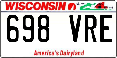 WI license plate 698VRE