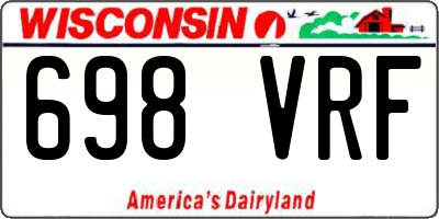 WI license plate 698VRF