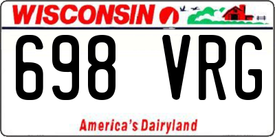 WI license plate 698VRG