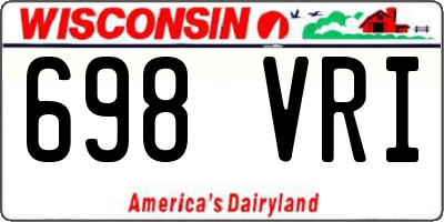 WI license plate 698VRI