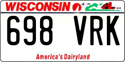 WI license plate 698VRK