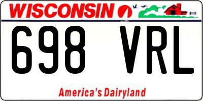 WI license plate 698VRL