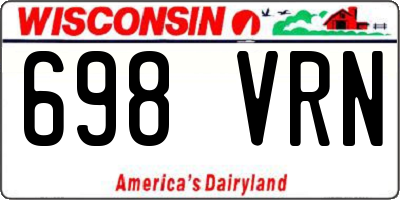 WI license plate 698VRN