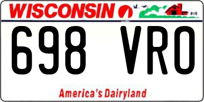 WI license plate 698VRO