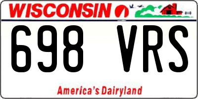 WI license plate 698VRS