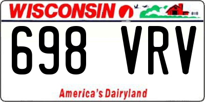 WI license plate 698VRV