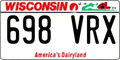 WI license plate 698VRX