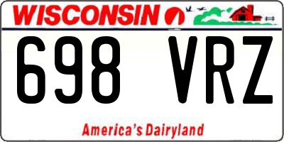 WI license plate 698VRZ