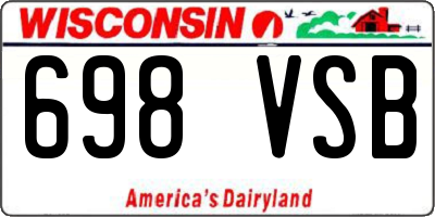 WI license plate 698VSB